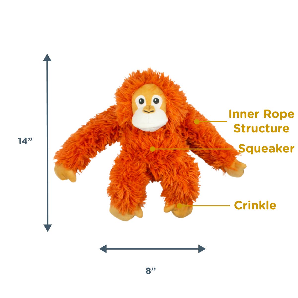 Tall Tails - Orangutan Rope Body Dog Toy