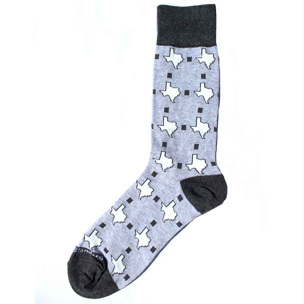 Men's Texas Pride Socks   Gray/White   One Size