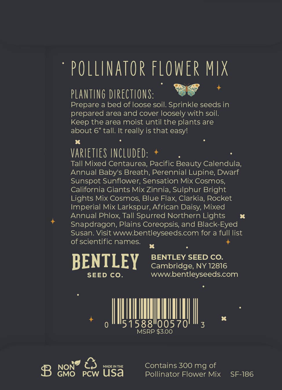 Bentley Seed Co. - Help Butterflies Help Pollinators Wildflower Seed Packets