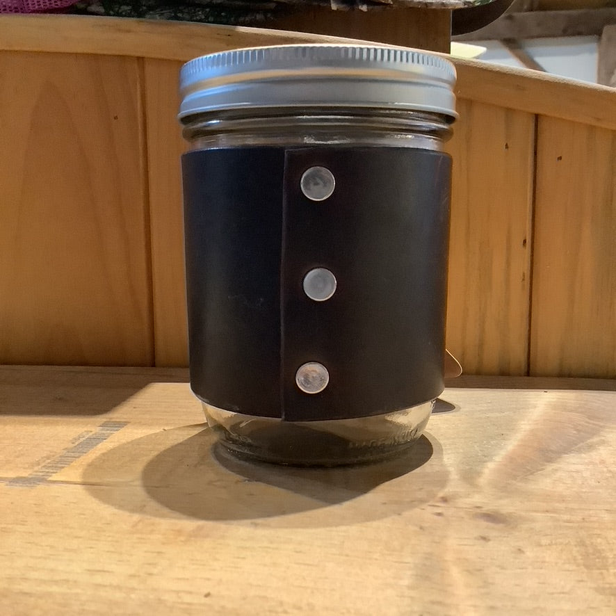 Heritage Leather - Leather Wrapped Mason Jar