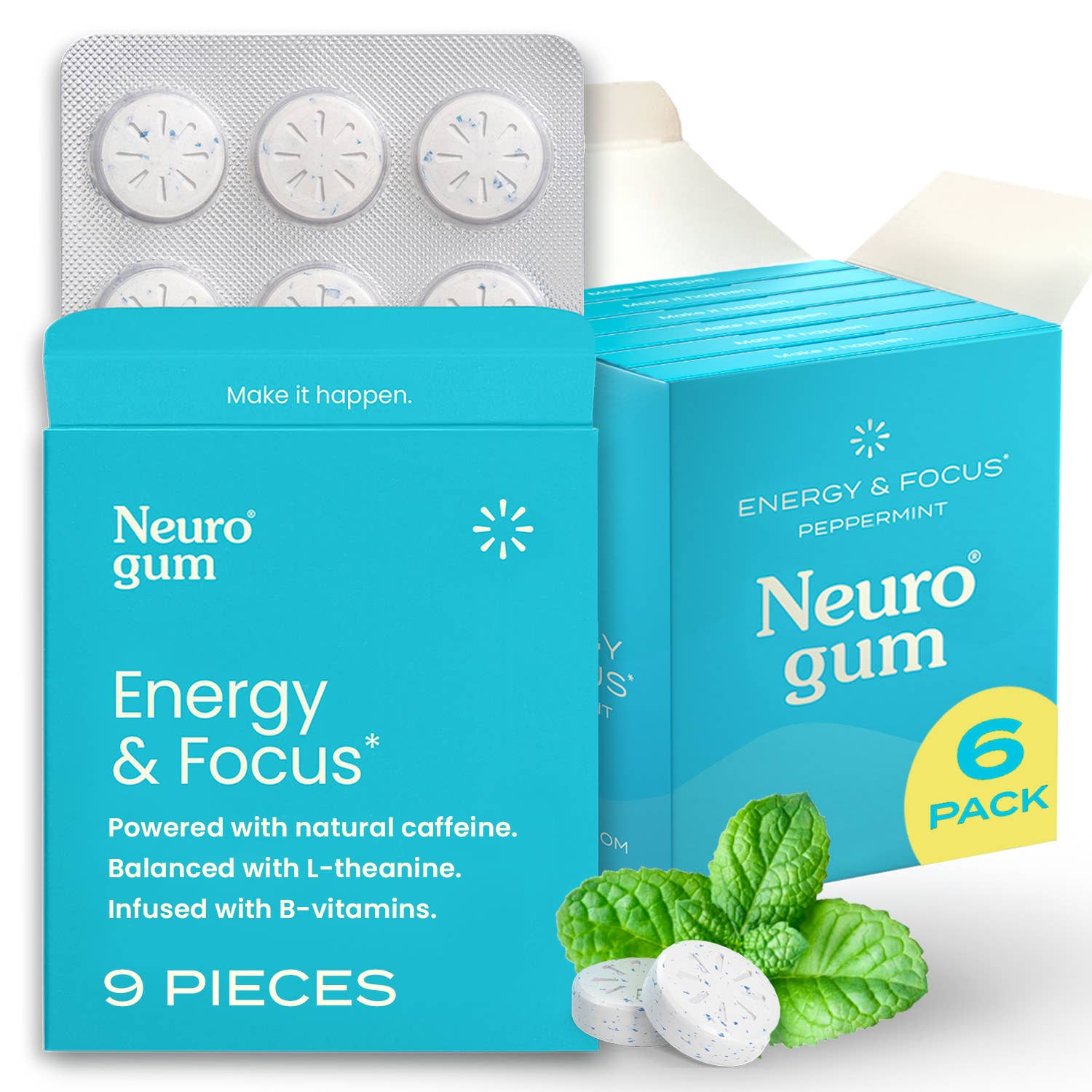 Energy and Focus Gum | Peppermint