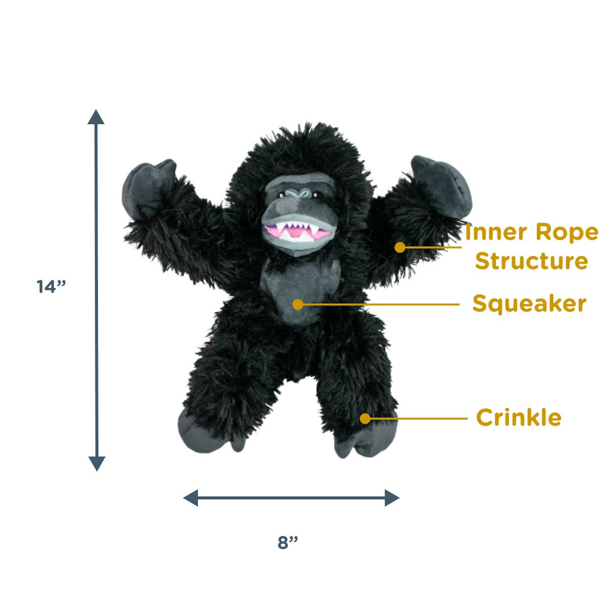 Tall Tails - Gorilla Rope Body Dog Toy