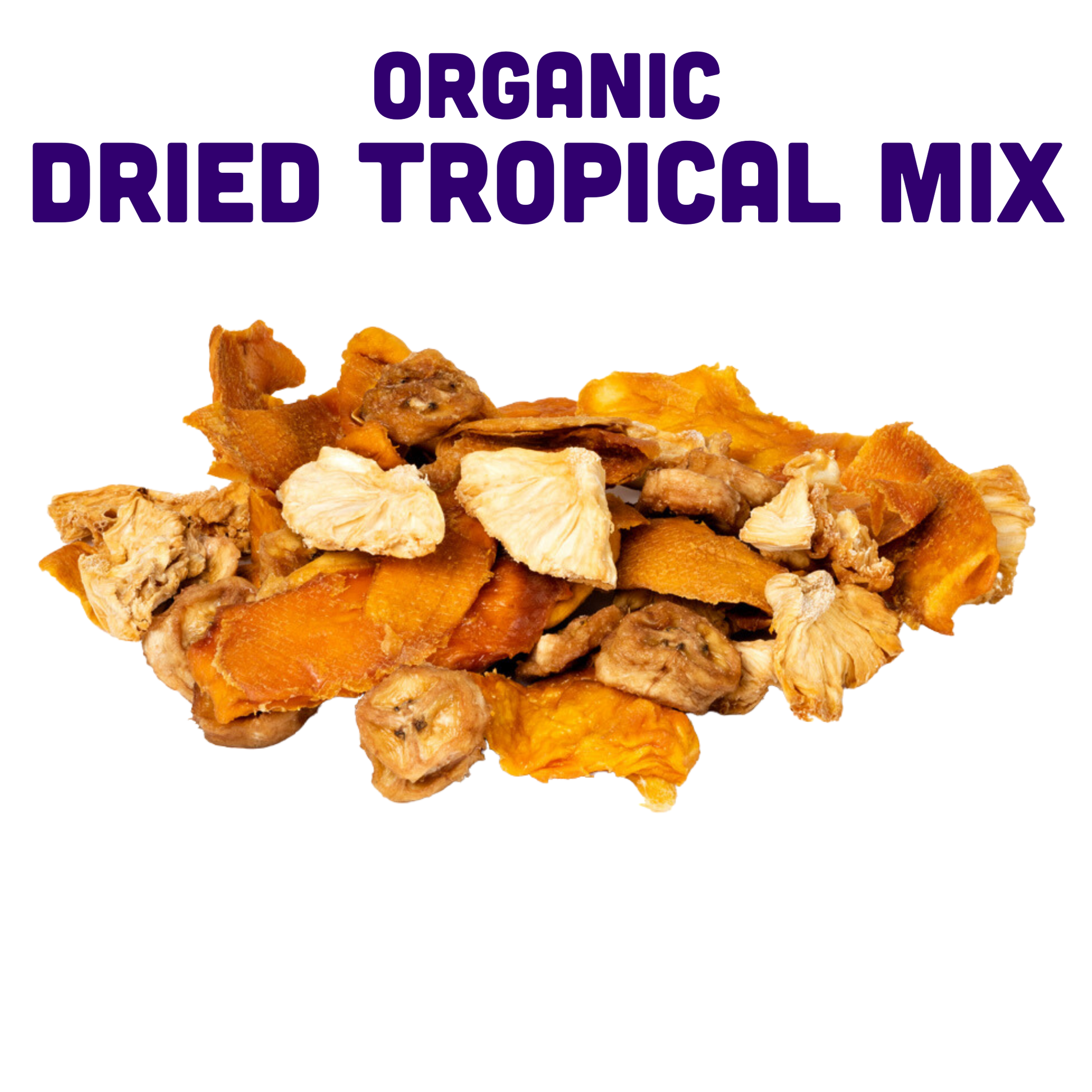 Organic Dried Tropical Mix (Mango, Banana, Pineapple), 6-pack case