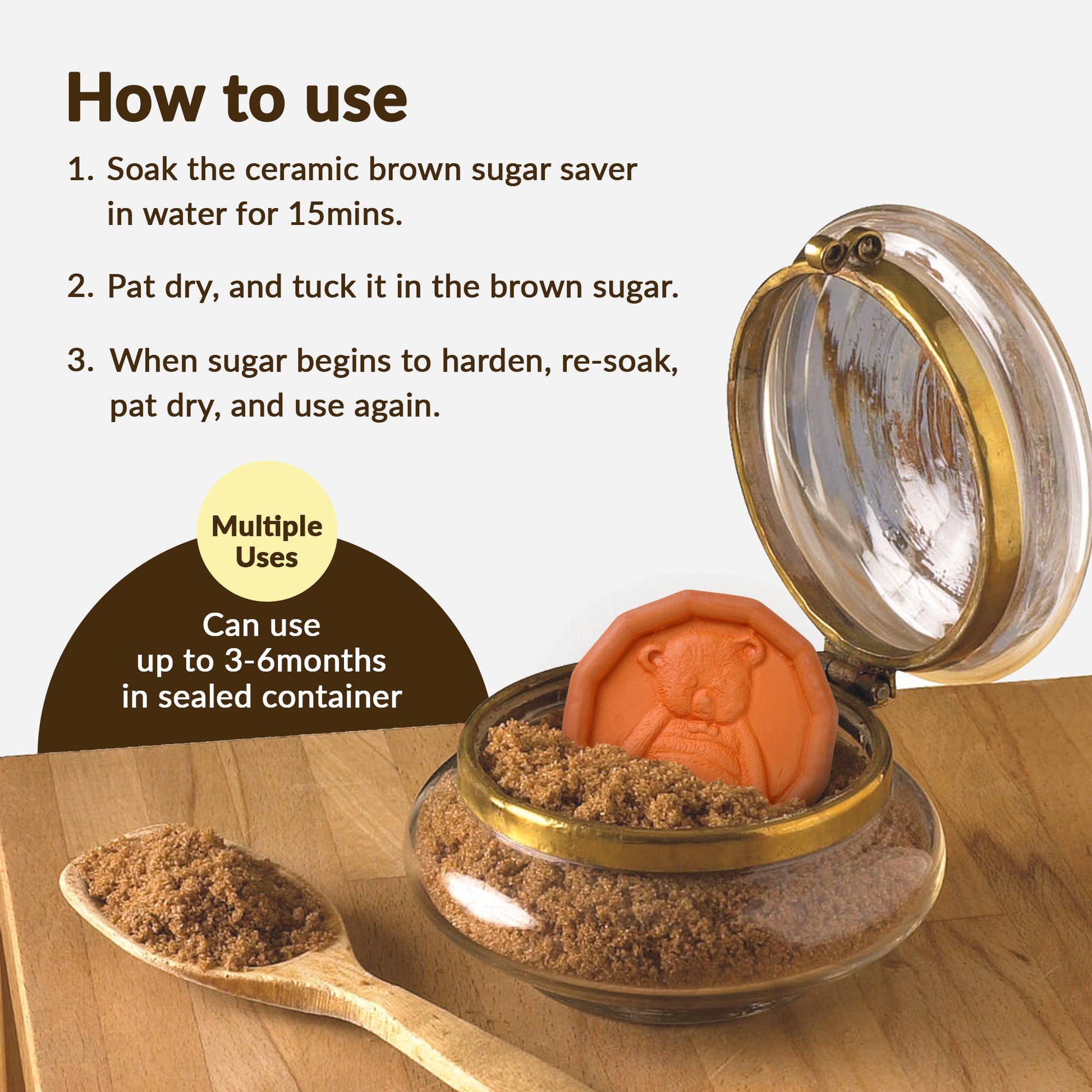 Brown Sugar Saver - Bear Design