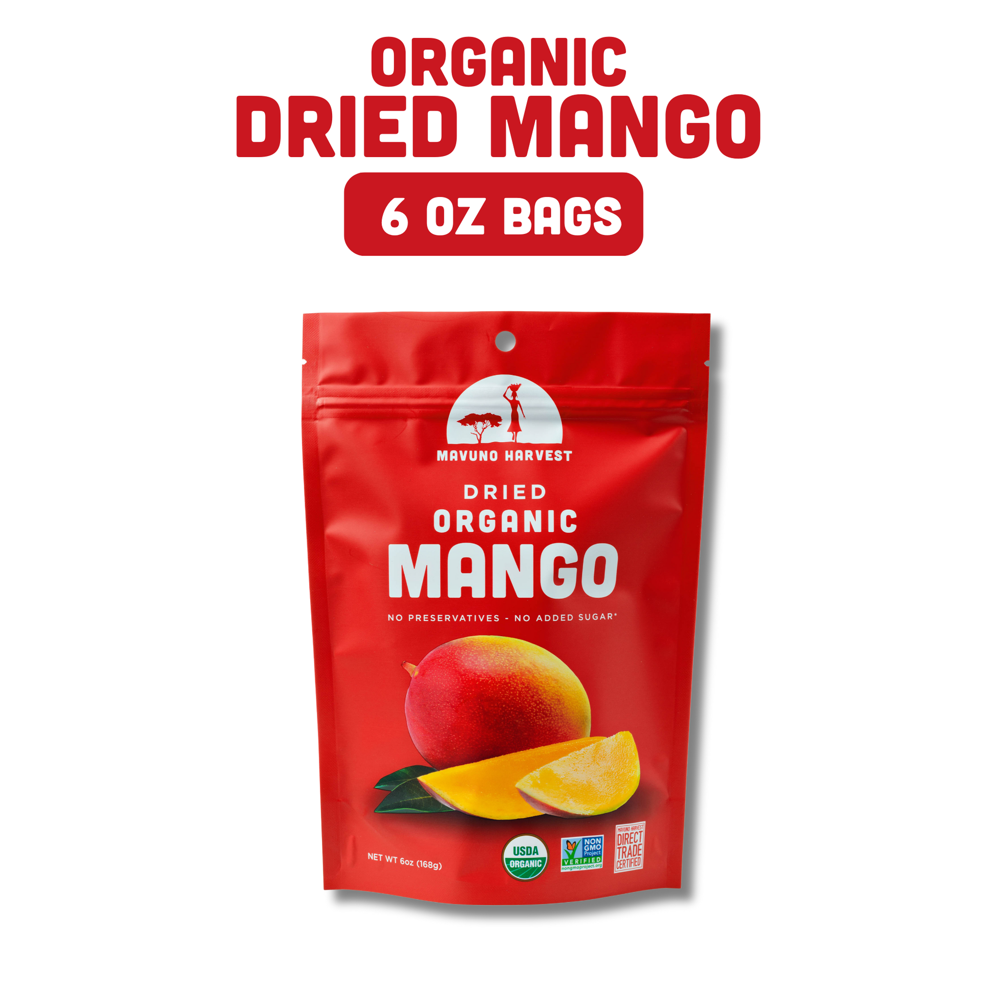Organic Dried Mango, 6-pack case