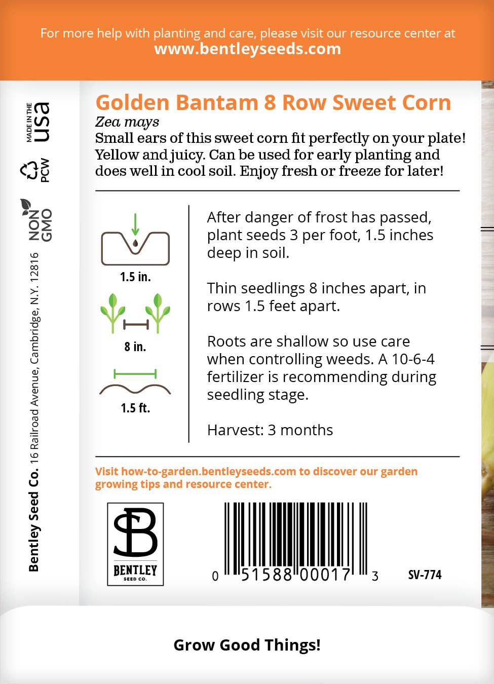 Bentley Seed Co. - Corn Golden Bantam 8 Row