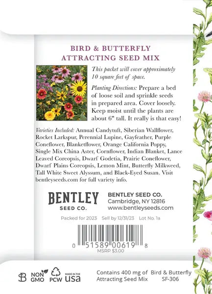 Bentley Seed Co. - Thank You Bird Butterfly Mix Seed Packets