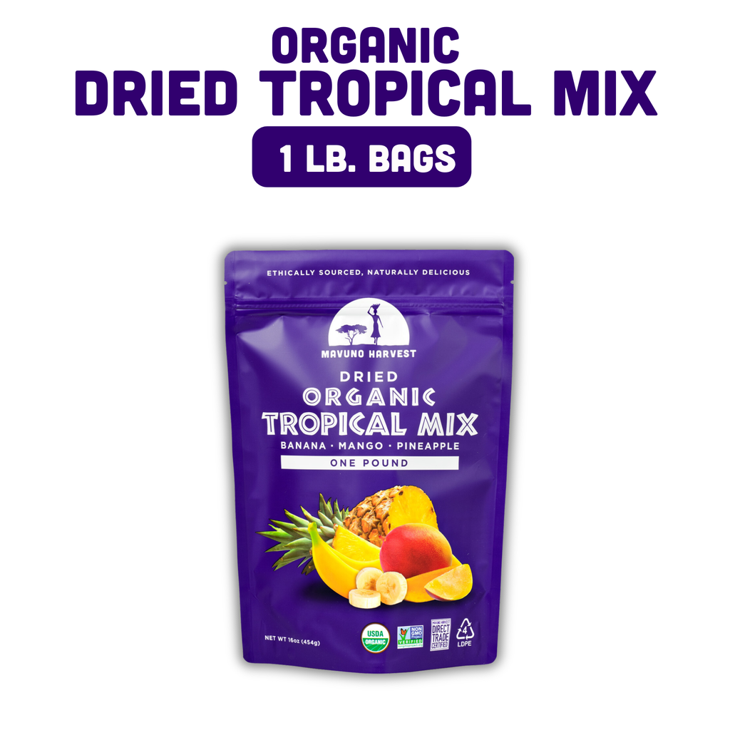 Organic Dried Tropical Mix (Mango, Banana, Pineapple), 6-pack case