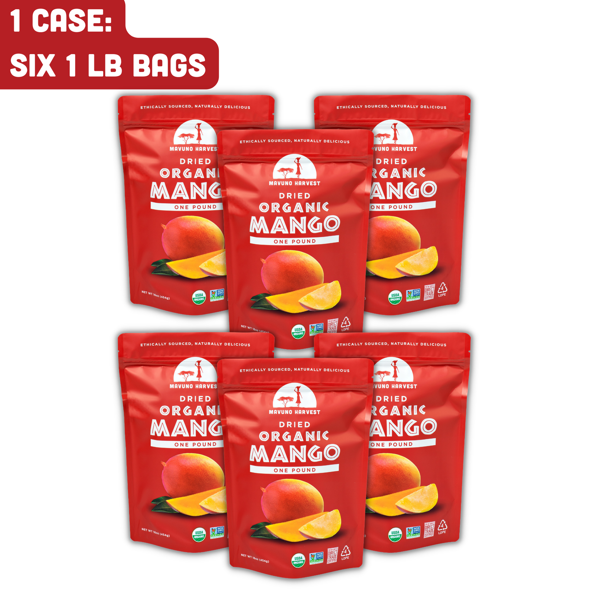 Organic Dried Mango, 6-pack case