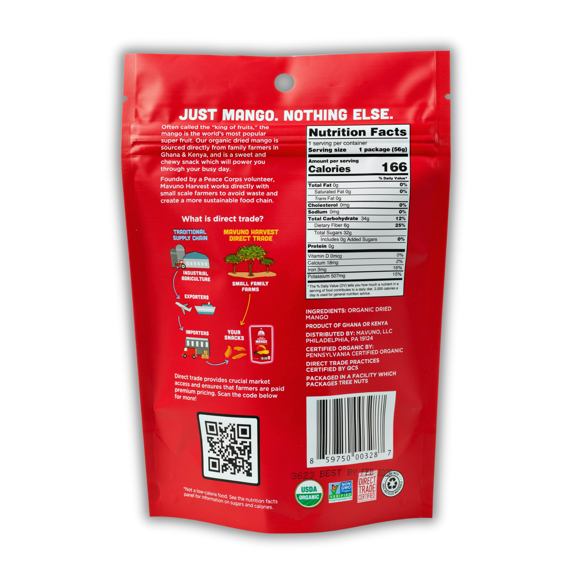 Organic Dried Mango, 6-pack case