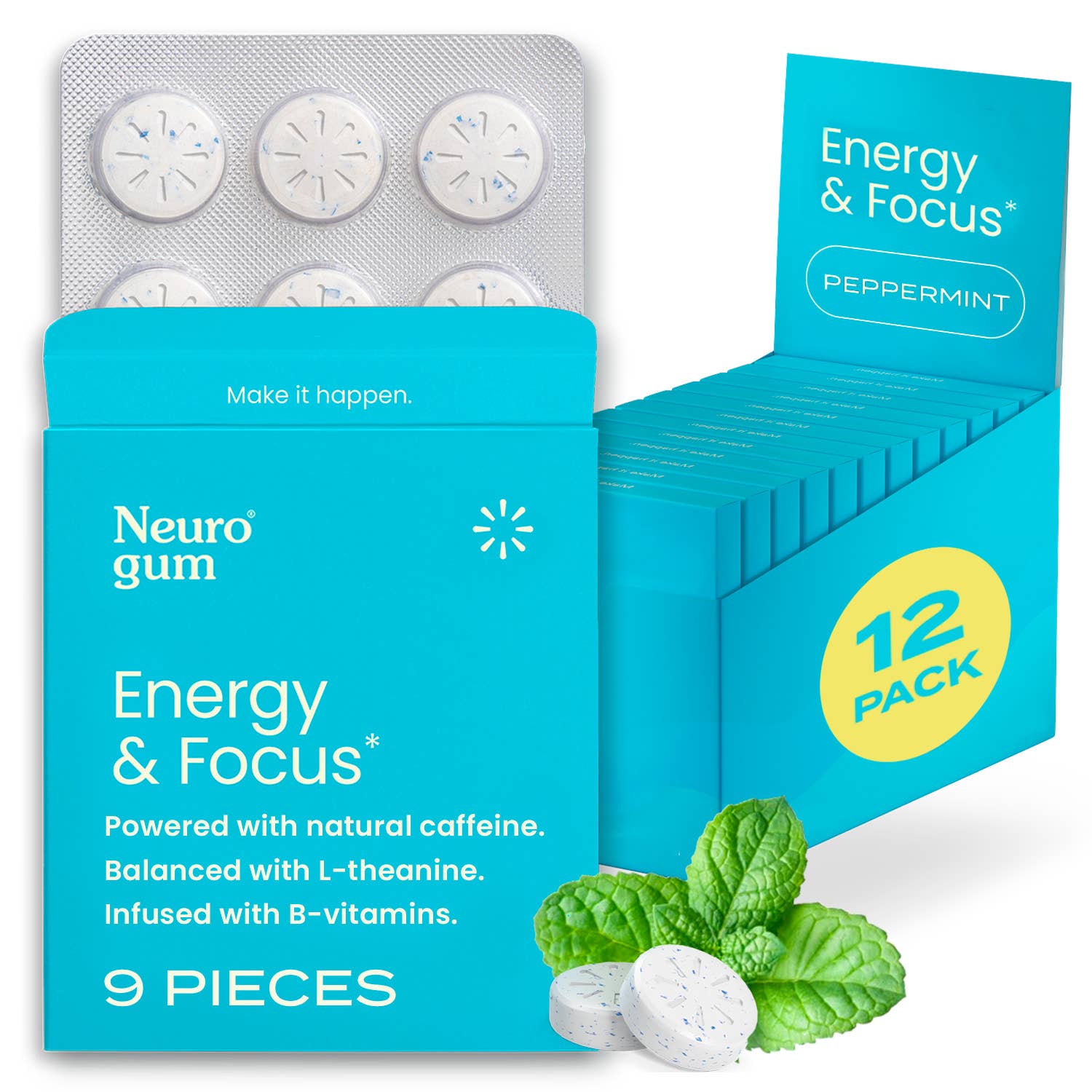Energy and Focus Gum | Peppermint