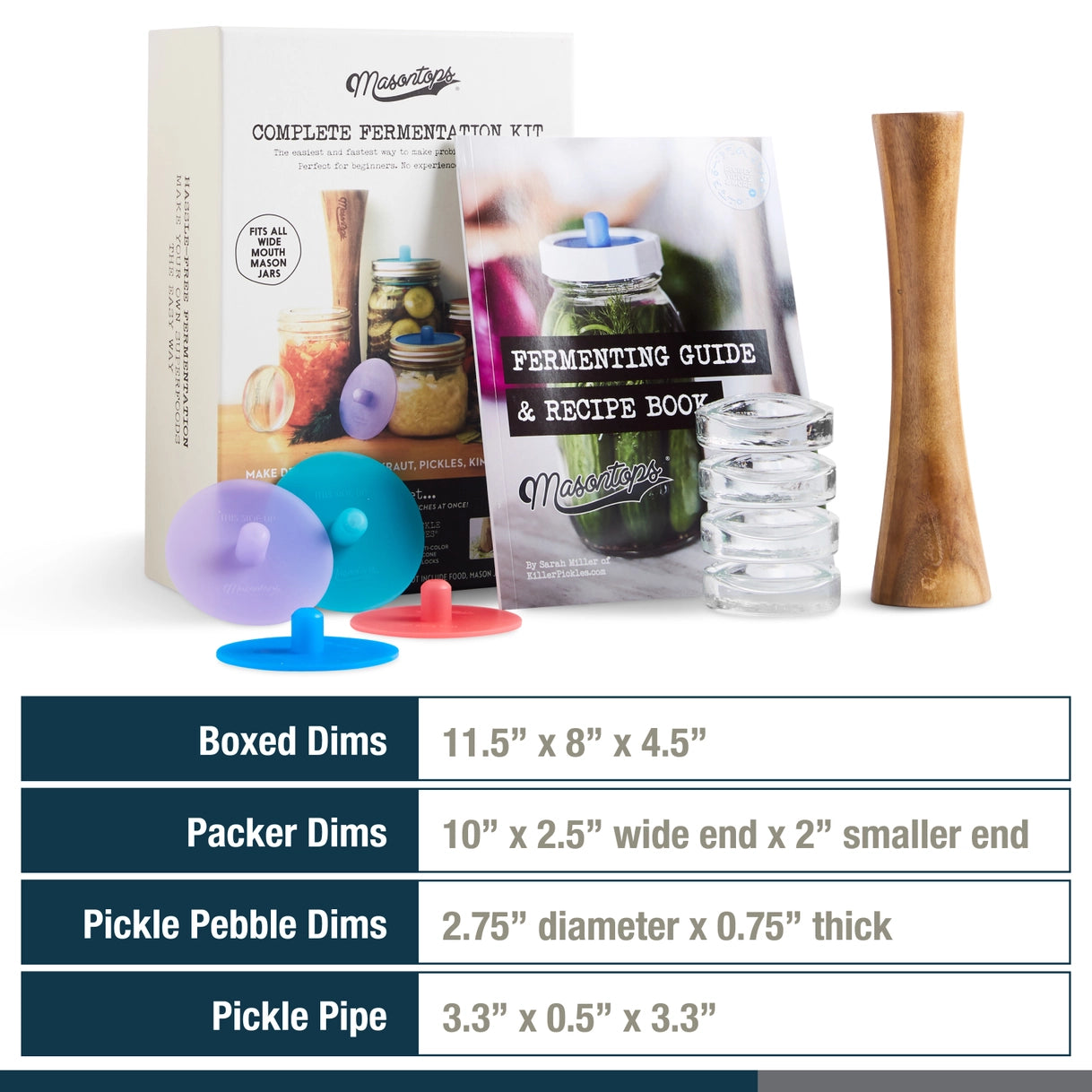 Masontops - Wide Mouth Complete Fermentation Kit for Mason Jars