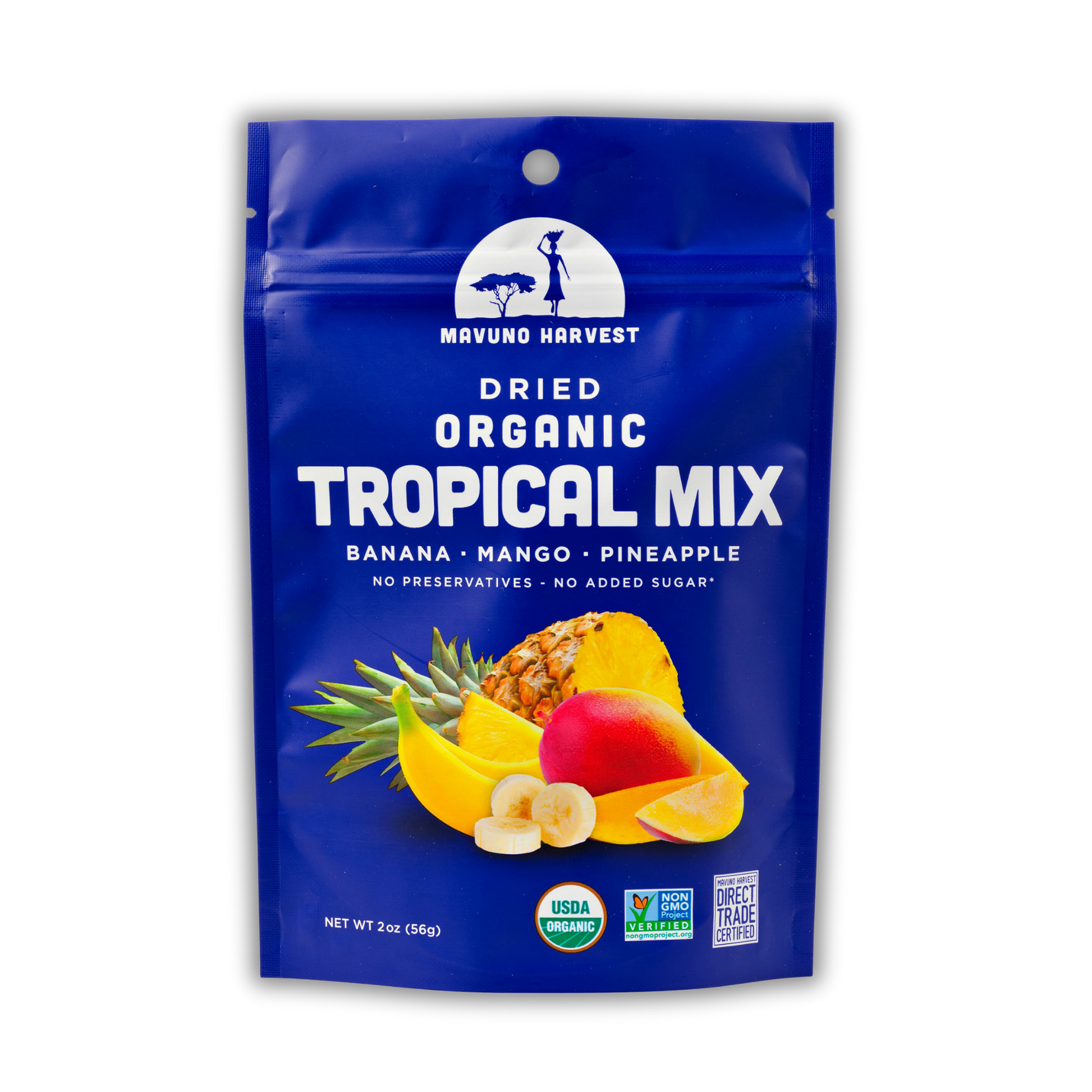 Organic Dried Tropical Mix (Mango, Banana, Pineapple), 6-pack case