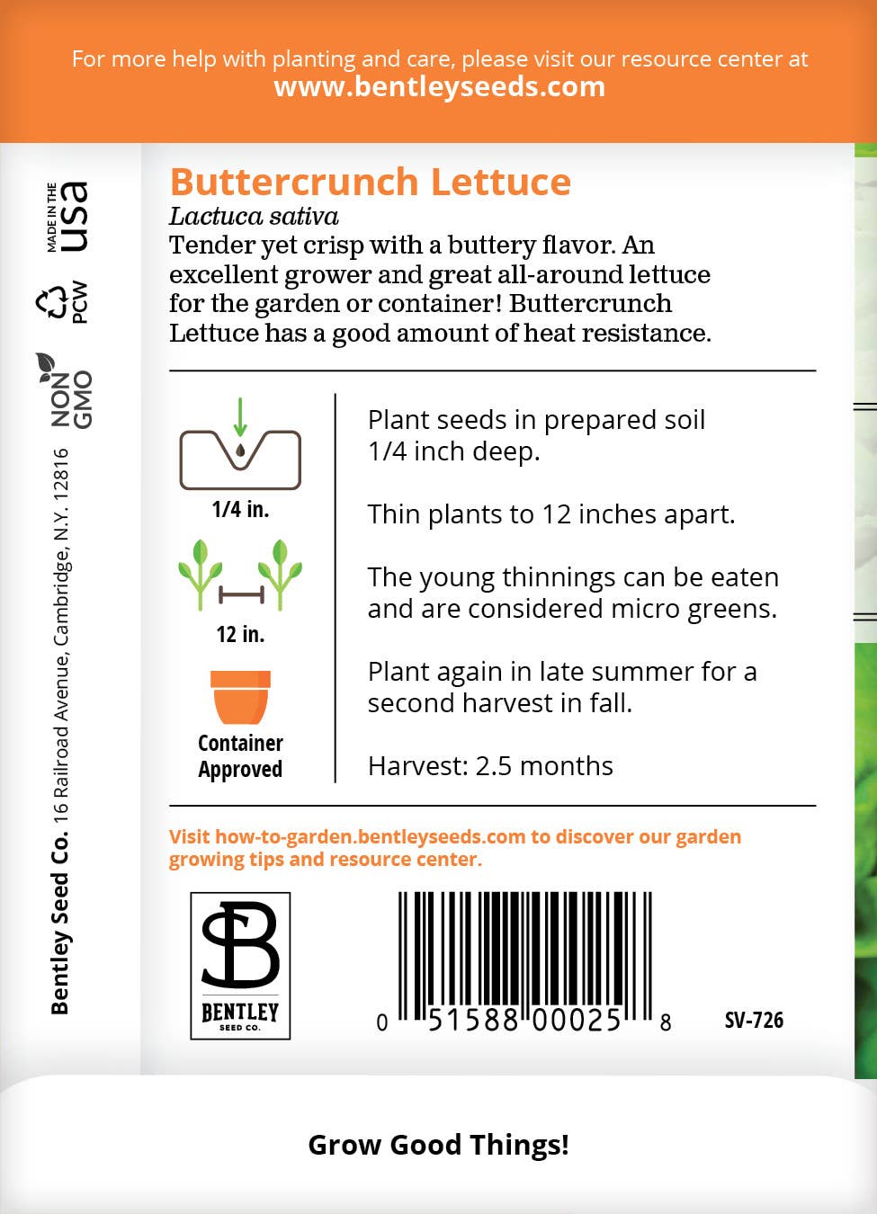 Bentley Seed Co. - Lettuce Buttercrunch