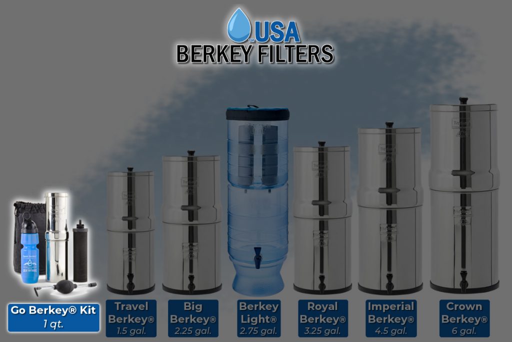 Berkey - Go Berkey Water Filter Kit with 1 Qt. Berkey Gravity Fed Water Filter System, Berkey Sport Bottle and Black Berkey Primer