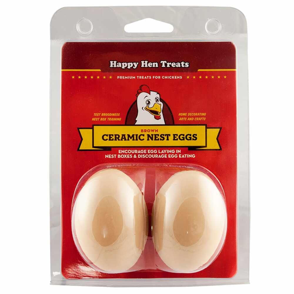 Happy Hen - Brown Ceramic Nest Eggs