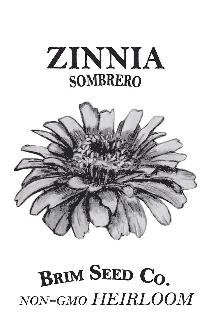Brim Seed Co. - Sombrero Zinnia Flower Heirloom Seed