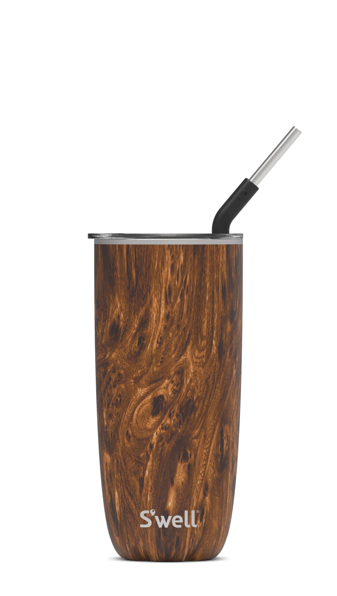 S'well - 24oz. Stainless Steel Teakwood Tumbler with Straw