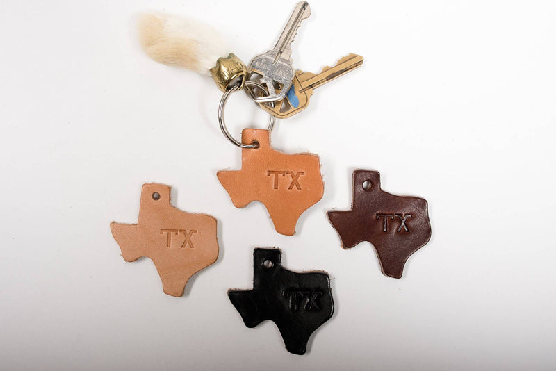Manready Mercantile - Texas Leather Key Tag | TX | Russet
