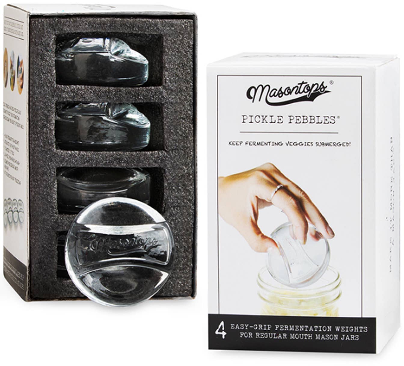 Masontops - Wide Mouth Pickle Pebble Glass Fermentation Weights