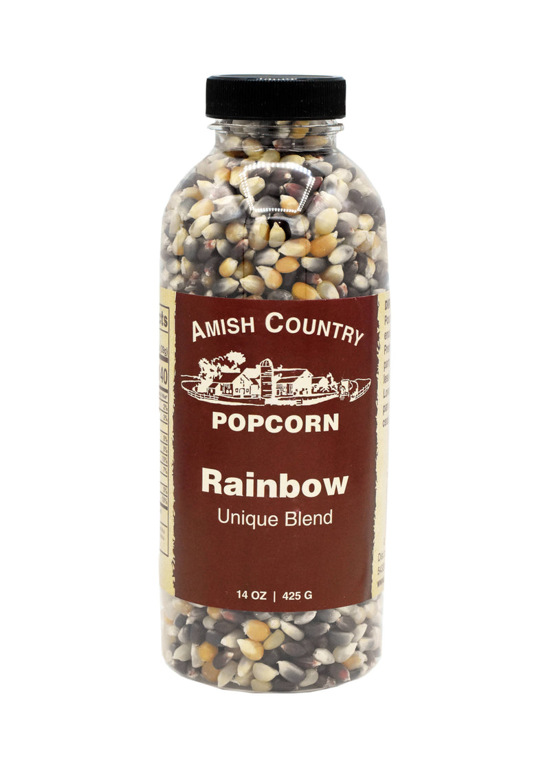 Amish Country Popcorn - 14oz Bottle of Rainbow Popcorn