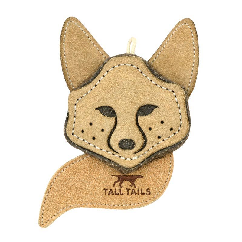 Tall Tails - 4" Natural Leather & Wool Fox Toy