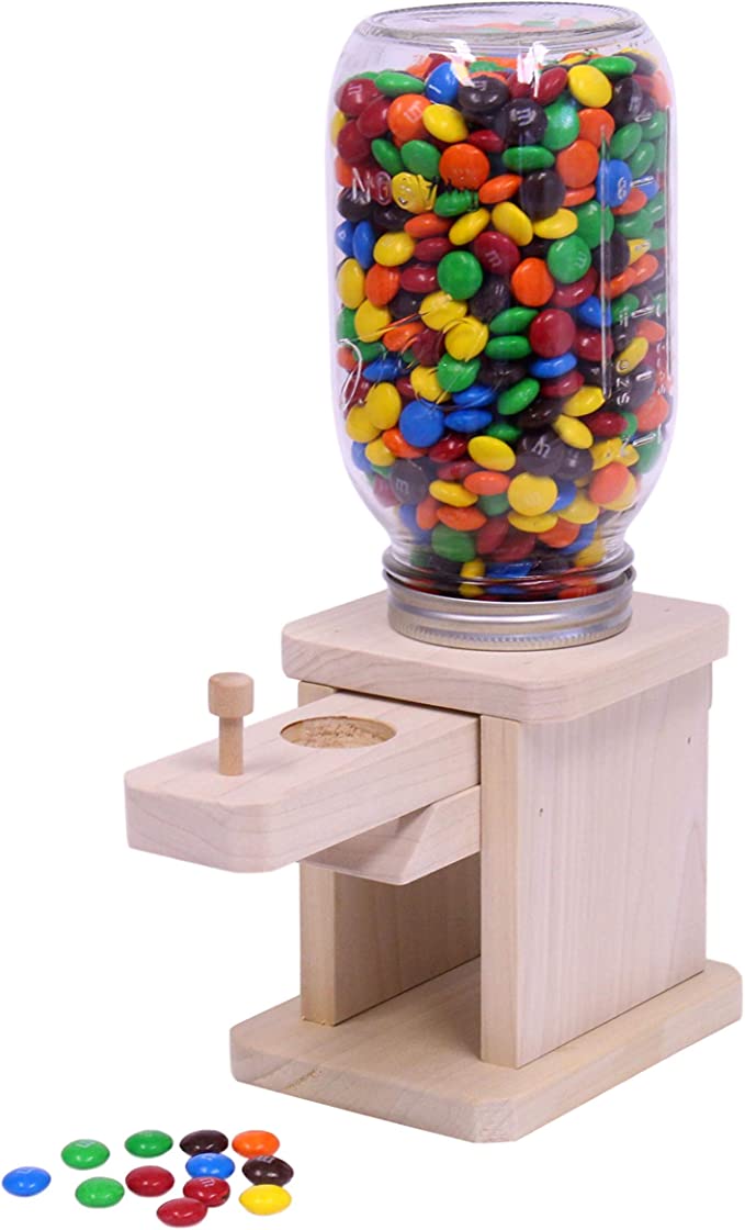 Amish-Made Jar Candy Dispenser - Perfect for M&M's, Peanuts, or Jelly Beans