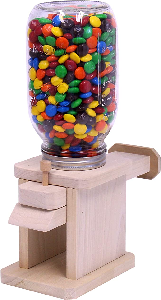 Amish-Made Jar Candy Dispenser - Perfect for M&M's, Peanuts, or Jelly Beans