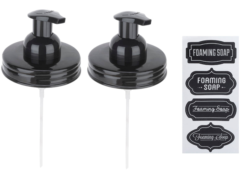 Jarmazing Products - Wide Mouth Mason Jar Foaming Soap Dispenser - Black