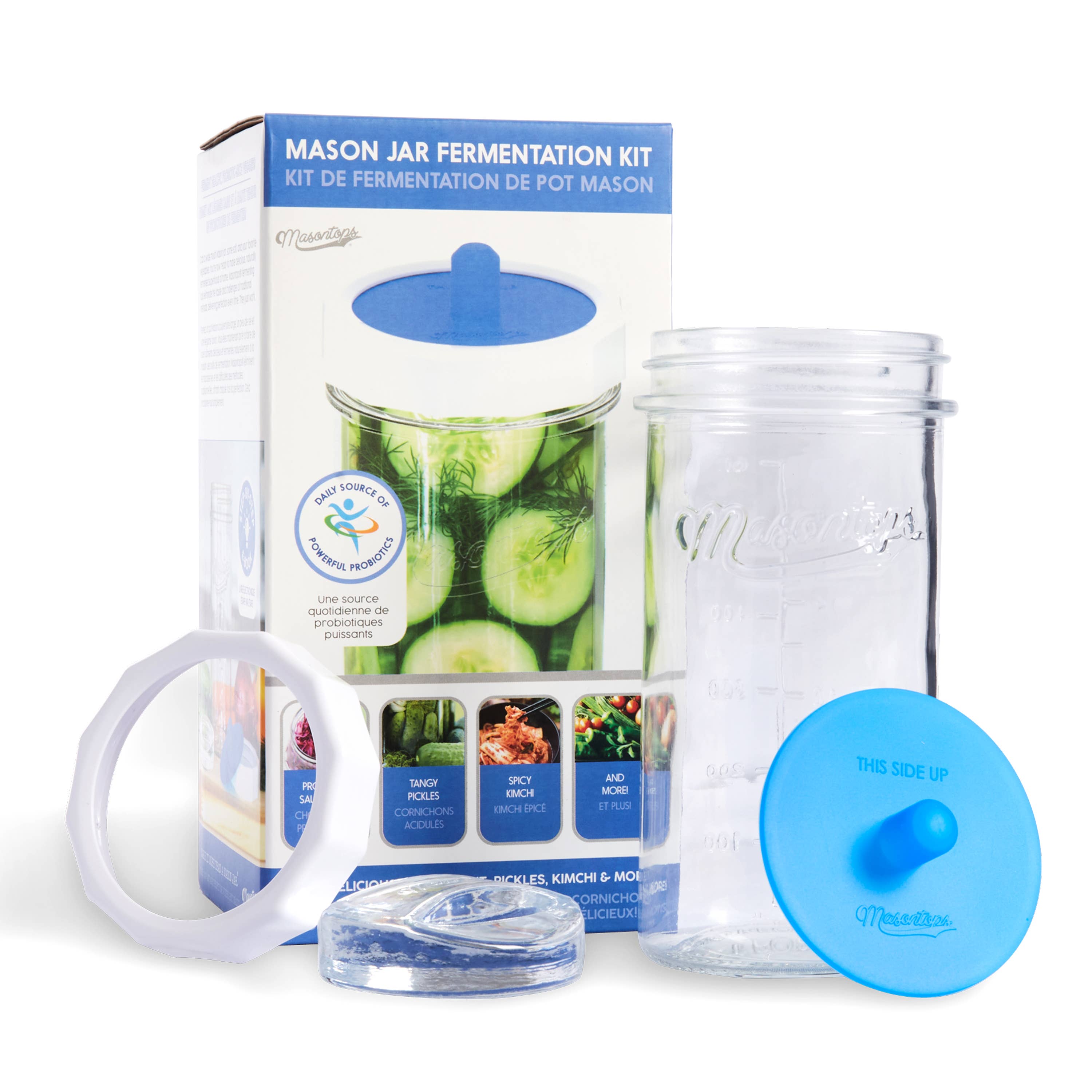 Masontops - Wide Mouth Fermenting Set with Jar, Airlock, Weight & More