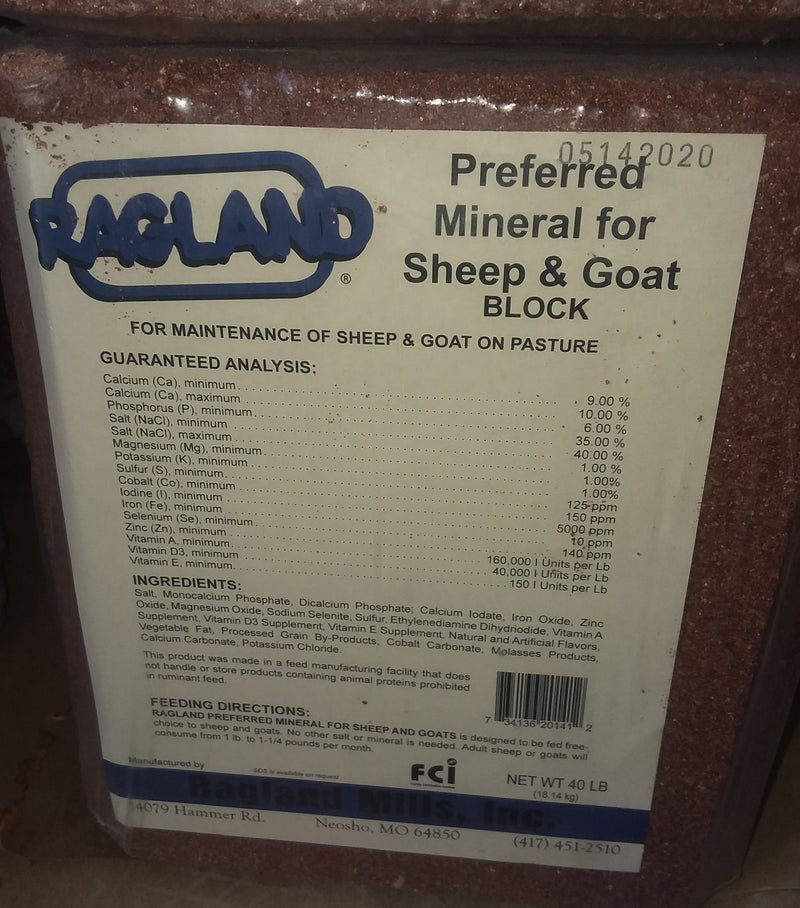 Ragland - Sheep & Goat Mineral Block 40#