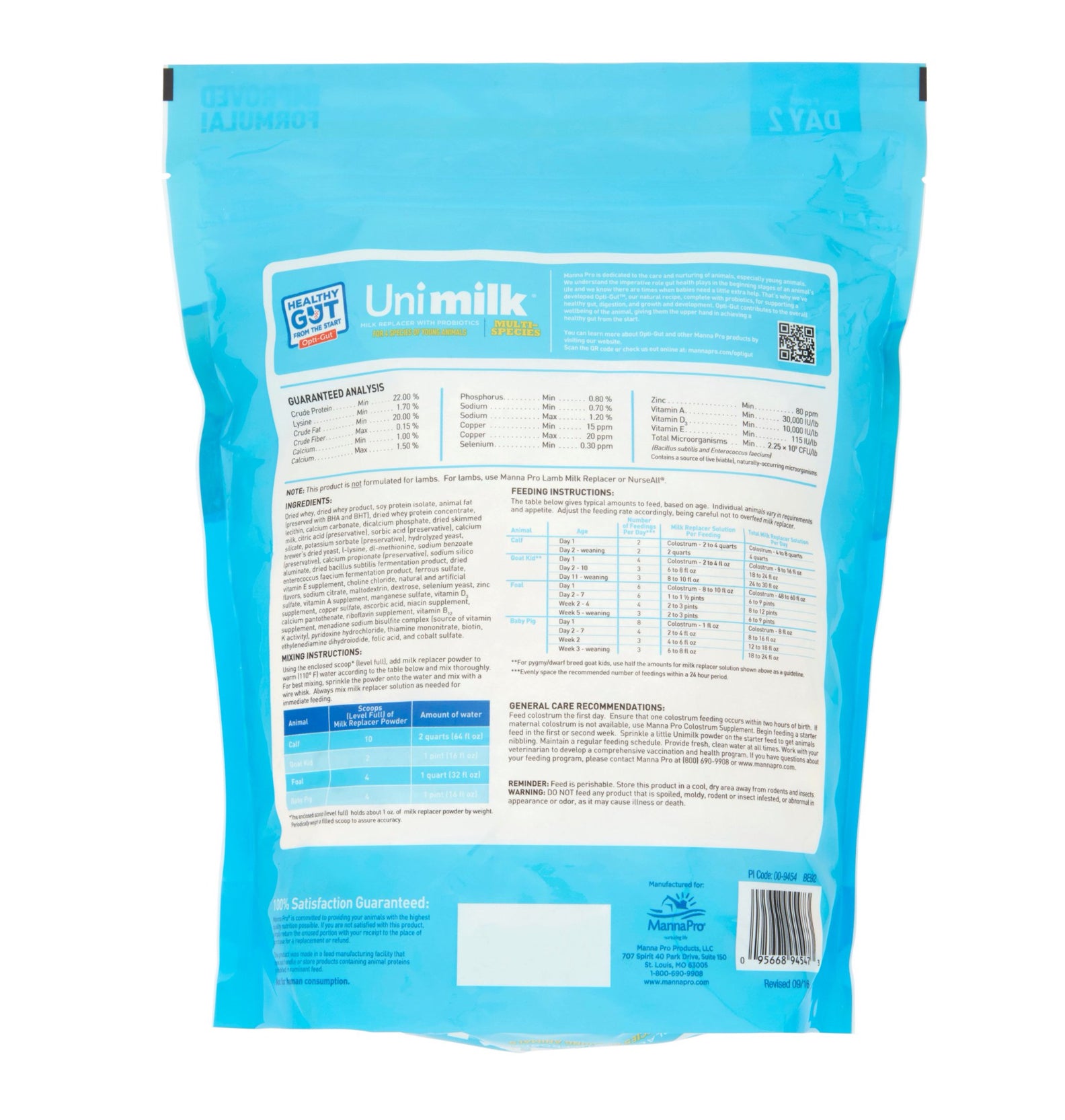 MannaPro - 3.5lb. UniMilk Multi Species Milk Replacer