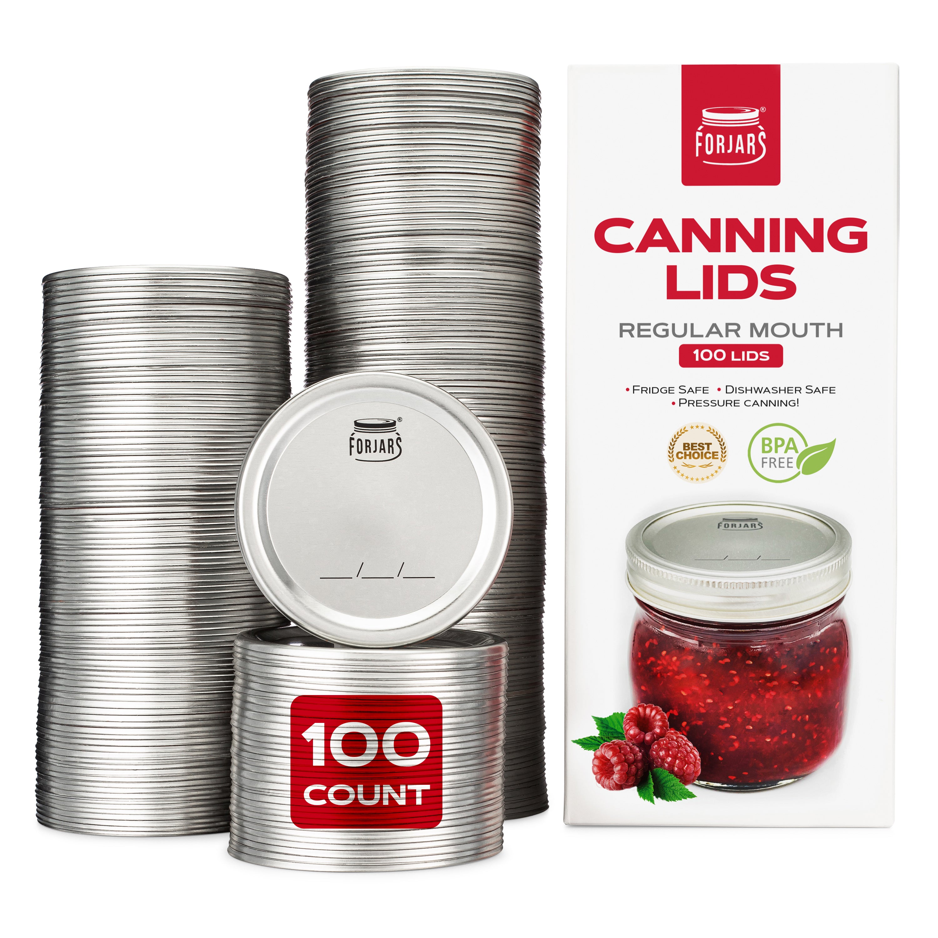 ForJars - 100Pack Regular Mouth Canning Lids