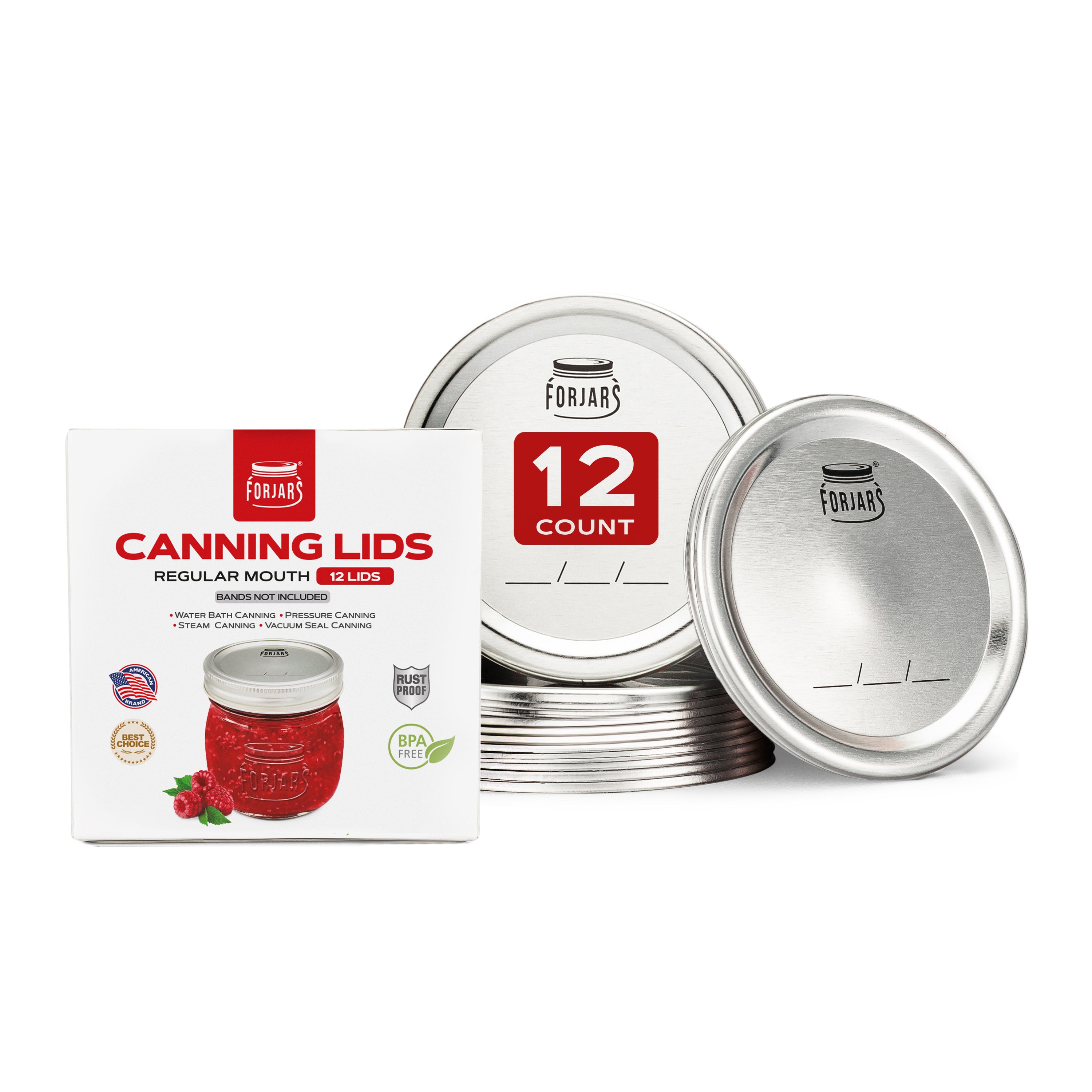 ForJars - 12Pack Regular Mouth Canning Lids