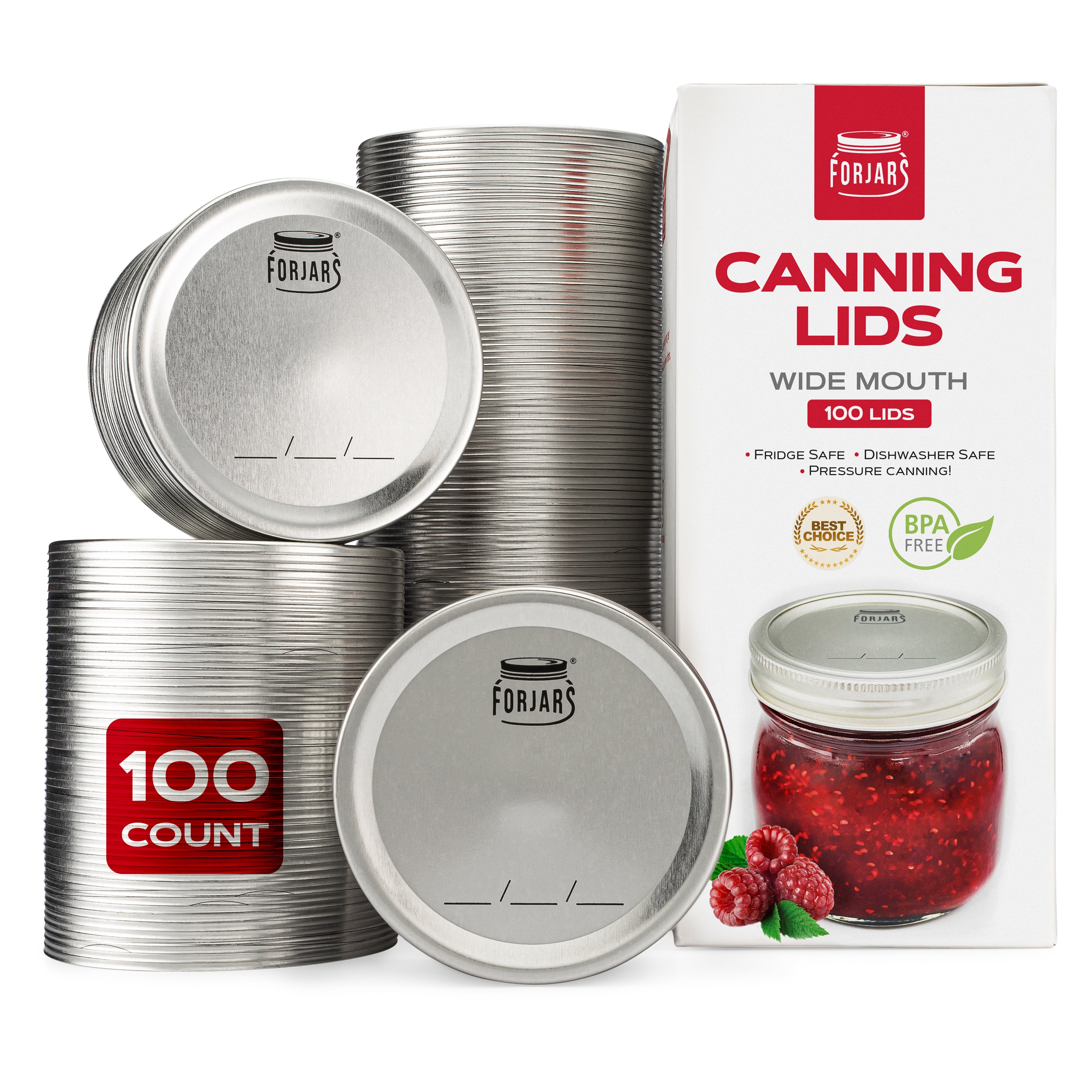 ForJars - 100Pack Wide Mouth Canning Lids