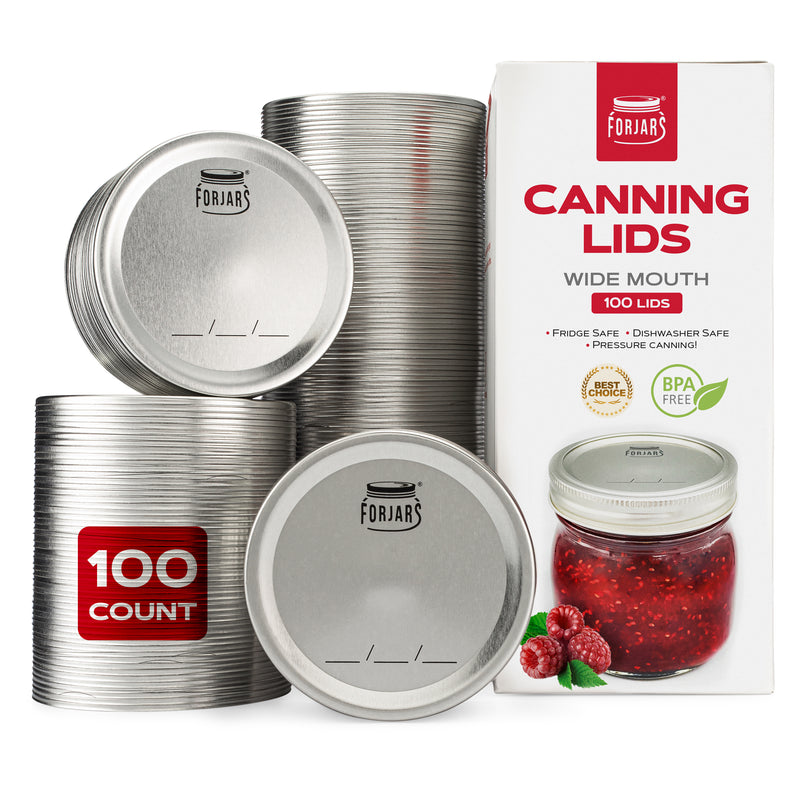 100ct Wide Mouth Canning Lids - ForJars